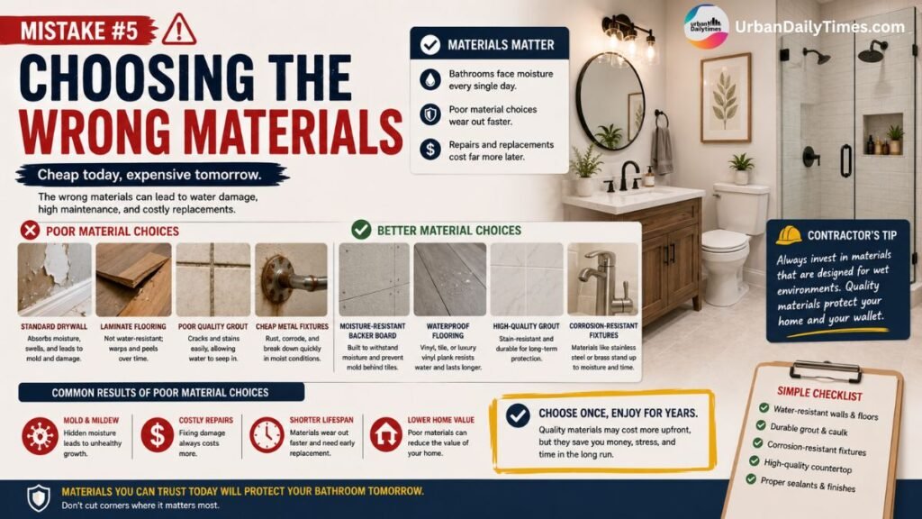 8 Bathroom Renovation Mistakes Contractors Wish You'd Stop Making 6 10 Bathroom Renovation Mistakes Choosing the Wrong Materials