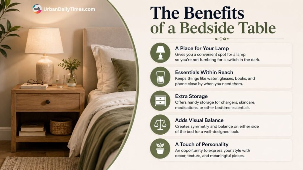 Alternative Bedside Table Ideas for a Stylish Bedroom 2 Alternative Bedside Table Ideas The benefits of a bedside table