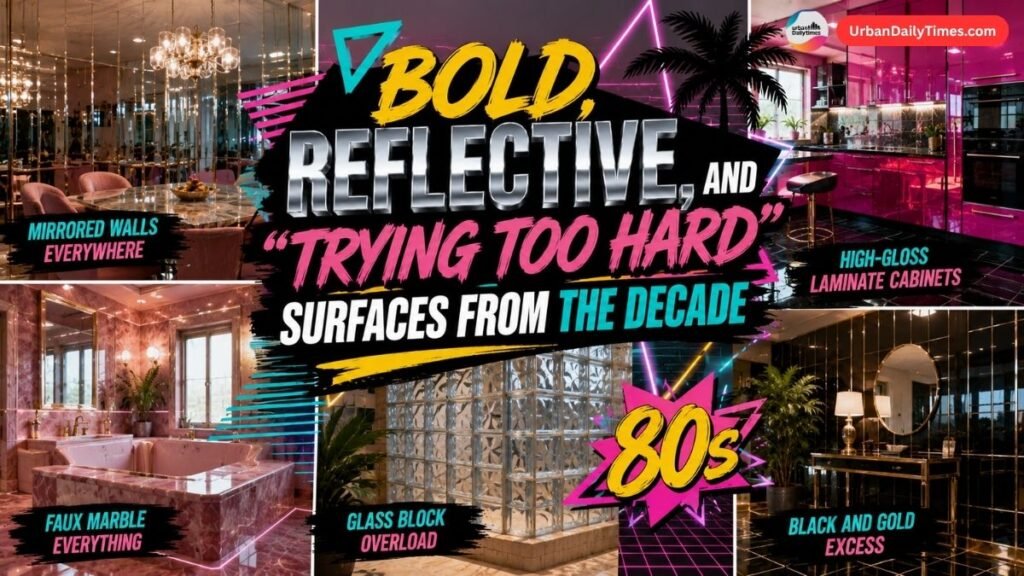 The Biggest 1980s Trend Designers Hope Never Comes Back 5 Biggest 1980s Trend Designers Bold Reflective and Trying Too Hard Surfaces From the Decade