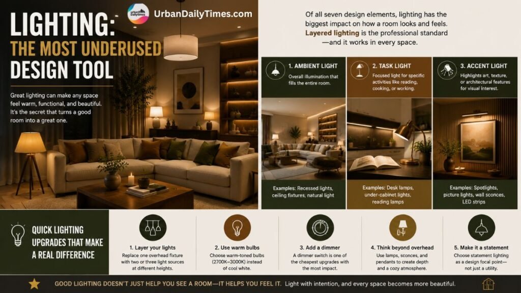 Interior Design DesignMode24: 15 Modern Ideas to Transform Your Home in 2026 5 Interior Design DesignMode24 Lighting The Most Underused Design Tool