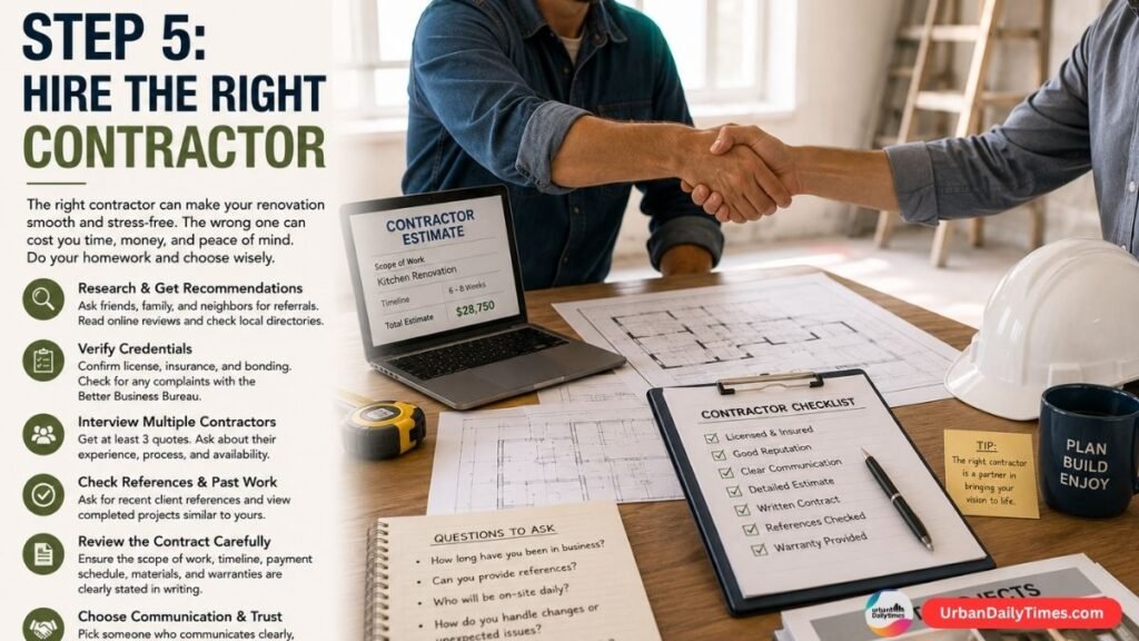 House Renovation Guide: How to Plan and Prepare 7 Step 5 Hire the Right Contractor House Renovation Guide