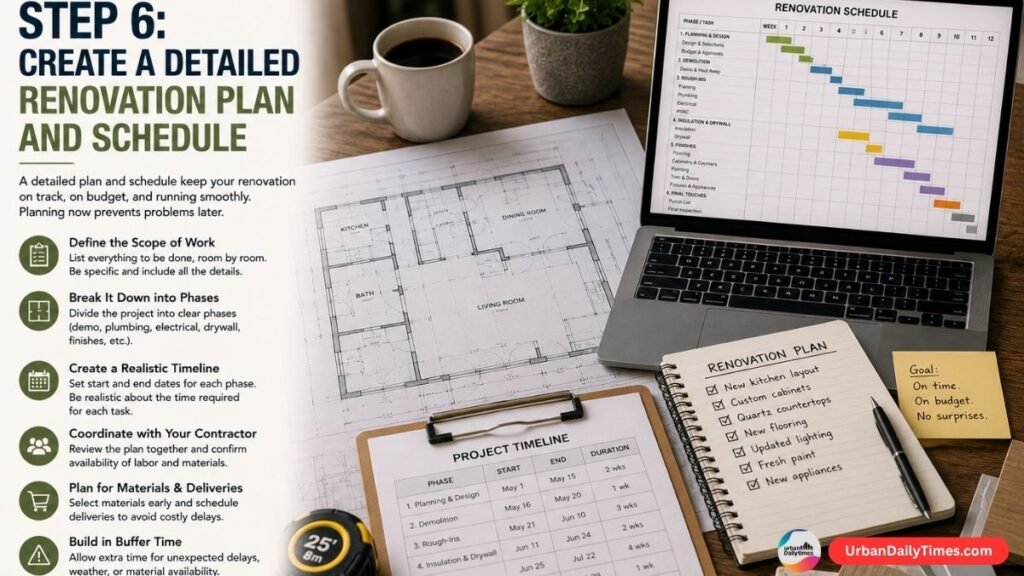 House Renovation Guide: How to Plan and Prepare 8 Step 6 Create a Detailed Renovation Plan and Schedule House Renovation Guide