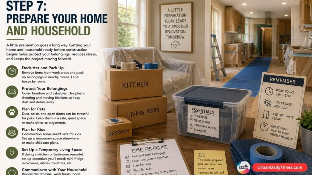 House Renovation Guide: How to Plan and Prepare 9 Step 7 Prepare Your Home and Household House Renovation Guide