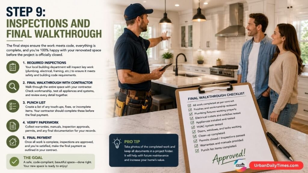 House Renovation Guide: How to Plan and Prepare 11 Step 9 Inspections and Final Walkthrough House Renovation Guide 1