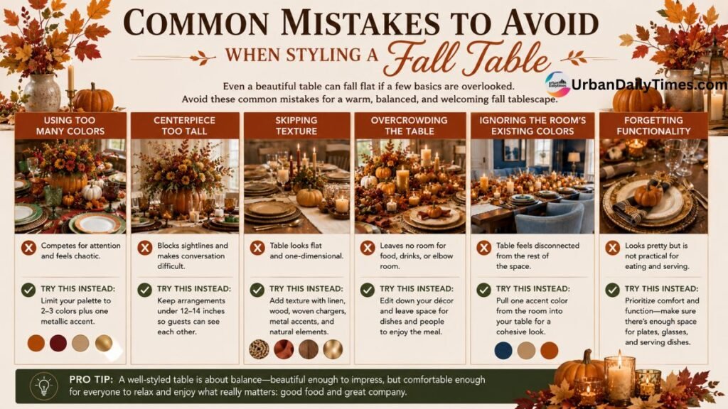How To Set a Thanksgiving Table in Warm Fall Colors 9 Thanksgiving Table in Warm Fall Colors Common Mistakes to Avoid When Styling a Fall Table