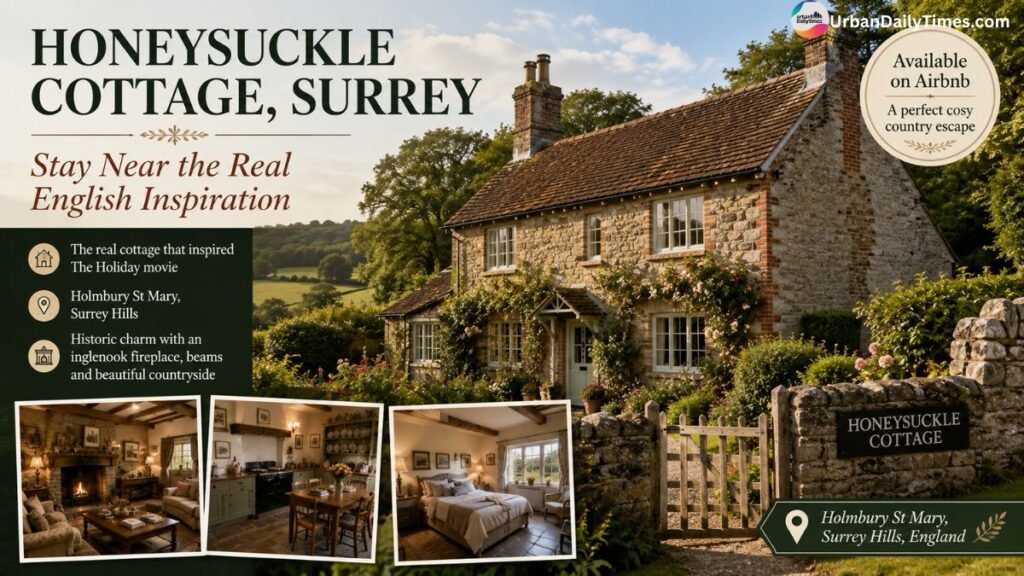 The cottage from The Holiday is now available to rent for a cosy getaway 4 cottage from The Holiday Honeysuckle Cottage Surrey — Stay Near the Real English Inspiration