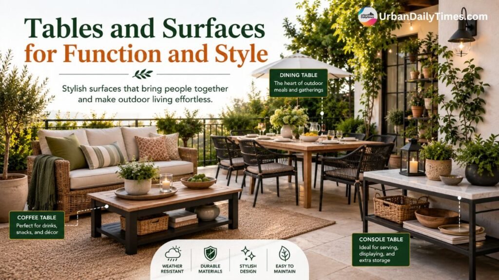 Outdoor Living Space Styling Ideas for Patios, Terraces and Gardens 3 Outdoor Living Space Styling Ideas Tables and Surfaces for Function and Style