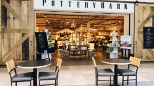Pottery Barn store interior with modern furniture and home decor displays