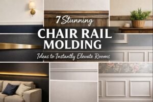 Chair rail molding ideas showing modern and classic wall designs that elevate interior rooms
